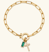 Moon Stone Love Knot Plated 18K Gold Bracelet