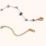 Stainless Steel 18K Gold Plated Natural Gravel Handmade Chain Necklace