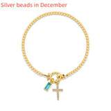 Moon Stone Love Knot Plated 18K Gold Bracelet