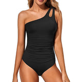 New One-Shoulder Monokini Swimsuit - Backless Design