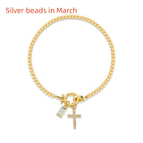 Moon Stone Love Knot Plated 18K Gold Bracelet