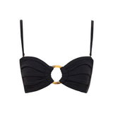 Montce Black Rib Tori Bandeau Bikini Top Bikini Top