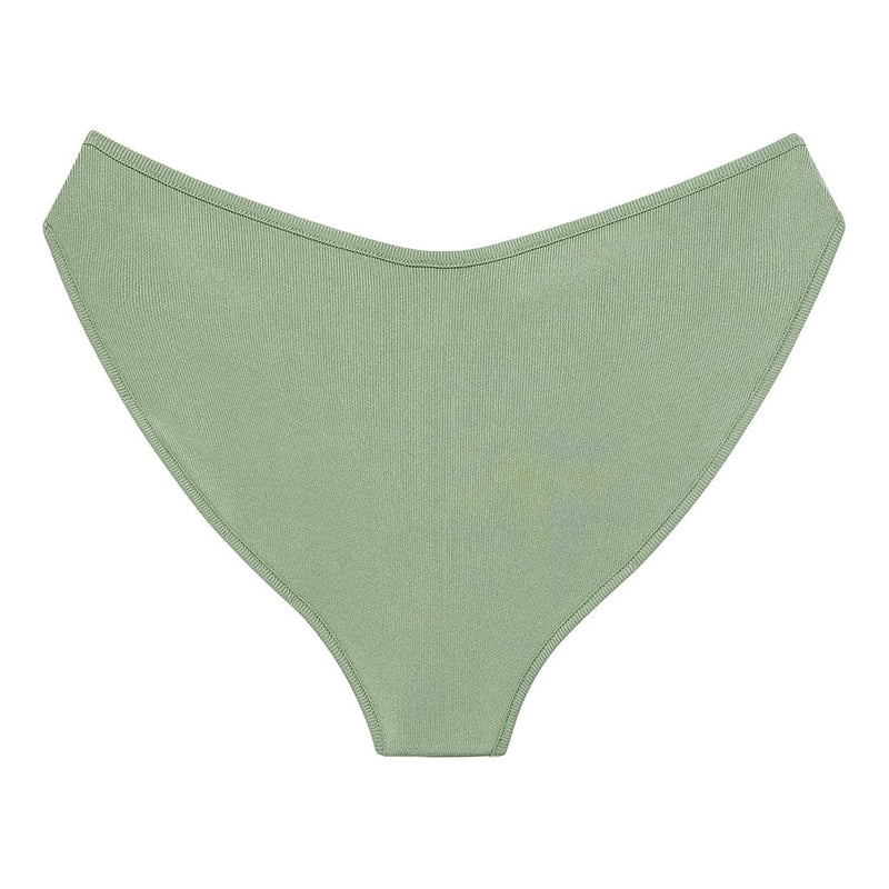 Montce Sage Green Rib Added Coverage Lulu Bikini Bottom Bikini Bottom