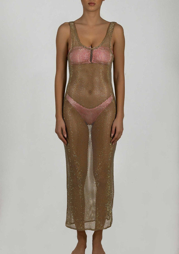 PARAMIDONNA | Emotional and cool swimwear and beachwear brand Paramidonna | Crystal Dress Maya Beige One size