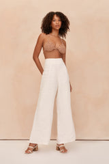 MILLY CROCHET TOP - TAUPE