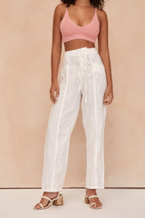 RORY LINEN PANT - WHITE