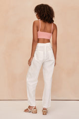 RORY LINEN PANT - WHITE