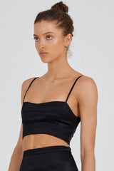 BEFORE ANYONE ELSE IRIANNA CROP TOP - BLACK