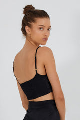BEFORE ANYONE ELSE IRIANNA CROP TOP - BLACK