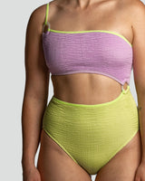 CLEONIE Cleonie | CORRIMAL MAILLOT One Piece ONE SIZE / CHARTREUSE AND LILAC