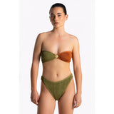 CLEONIE VENICE KINI MULTI bikini tops MOSS ESPRESSO / DELICATE