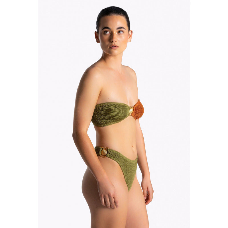 CLEONIE VENICE KINI MULTI bikini tops MOSS ESPRESSO / GODDESS