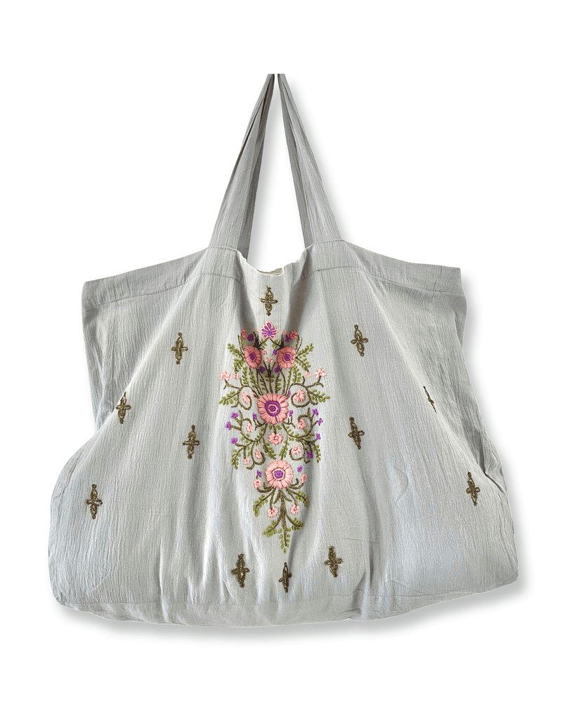 Isla Sol Isla Sol | Isla Tote - Tropical Flower/White | Handmade To Order Bag