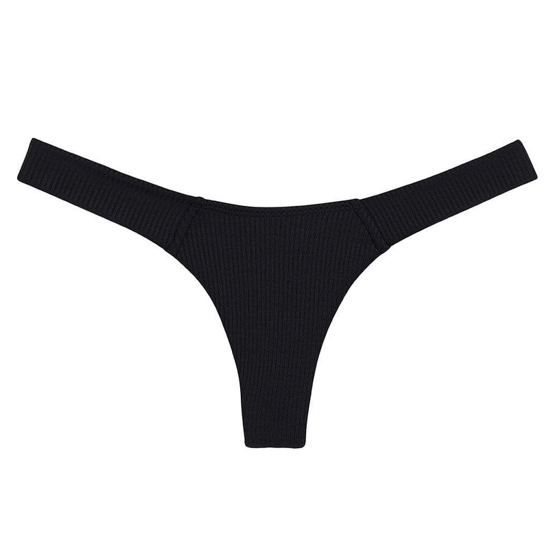 Montce Montce | Black Rib Added Coverage Uno Bikini Bottom Bikini Bottom