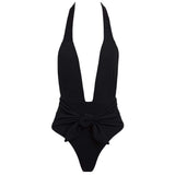 Montce Montce | Black Rib Tropez Tie-Up One-Piece One-Piece