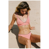 Revivre - to live again The 'Abella' Reversible Bikini Bra in Azura Rose Bikini Bra