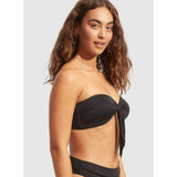Seafolly Seafolly | Twist Tie Front Bandeau | Black bikini top