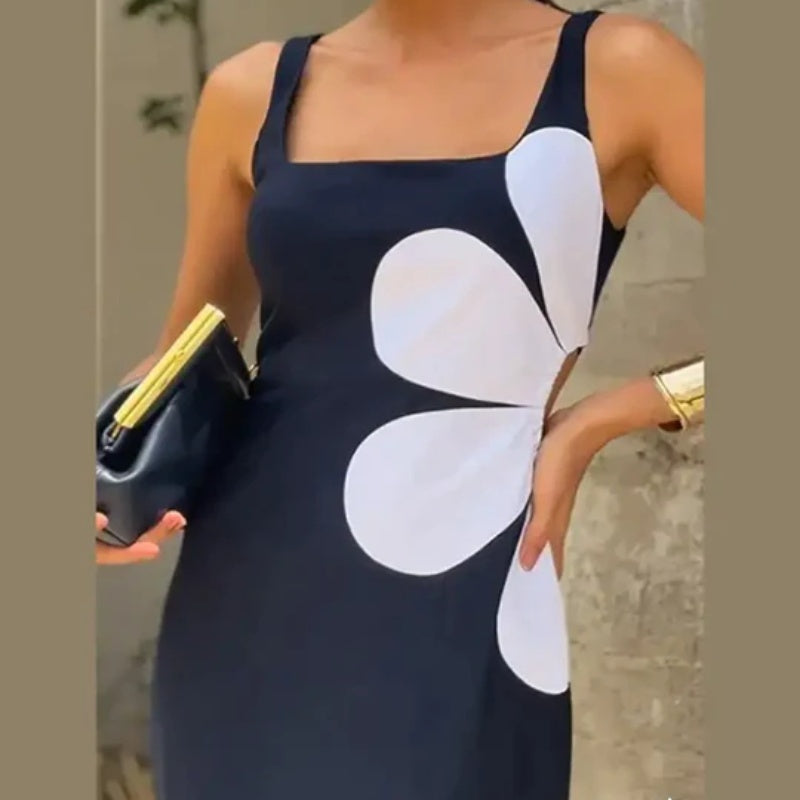 Spring New Women's Clothing Stylish Simple And Versatile Flowers Dress