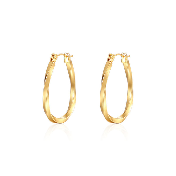 Twisted Wire U-shaped Earring Eardrop Titanium Steel