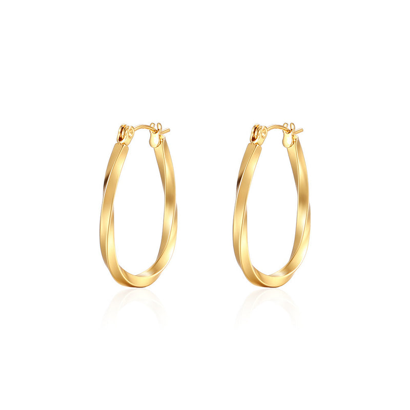 Twisted Wire U-shaped Earring Eardrop Titanium Steel