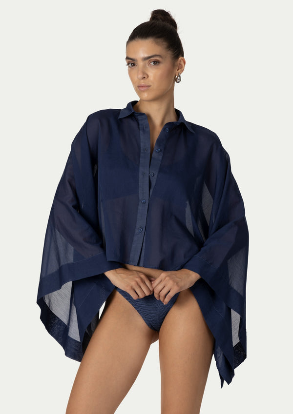 BEACH KIMONO MARINA NAVY BLUE