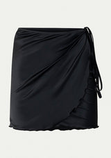 LEONE BLACK SATIN PAREO