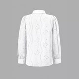 Amelia || Single-breasted Embroidered Long-sleeved Shirt