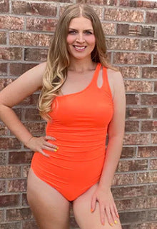 New One-Shoulder Monokini Swimsuit - Backless Design