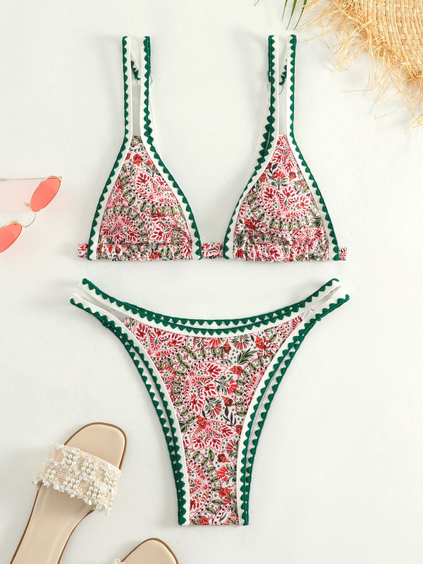 Bikini Women's Printed Split Swimsuit