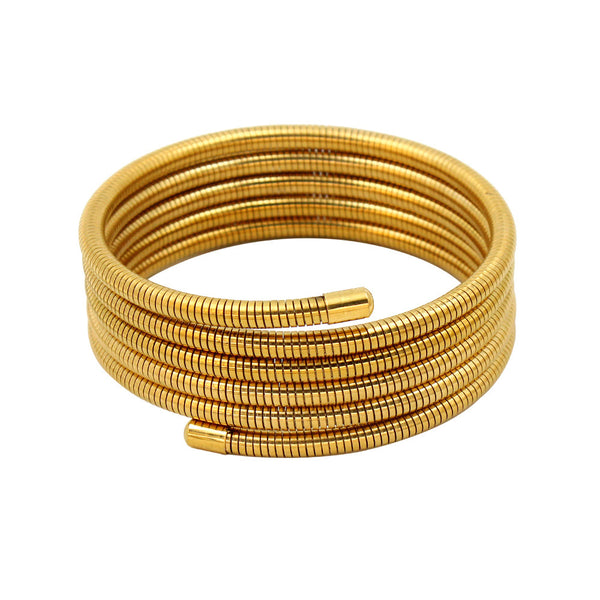 Ring Stainless Steel 18K Gold Plated Multi-layer Spring Bracelet