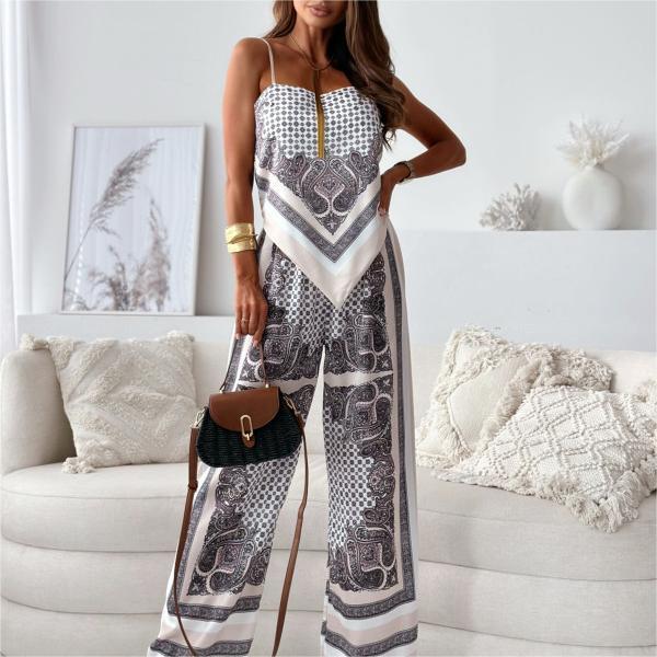 Printed Wrapped Pants Set