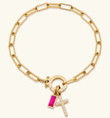 Moon Stone Love Knot Plated 18K Gold Bracelet