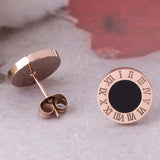 Roman Numeral Titanium Steel Ear Studs