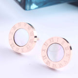 Roman Numeral Titanium Steel Ear Studs