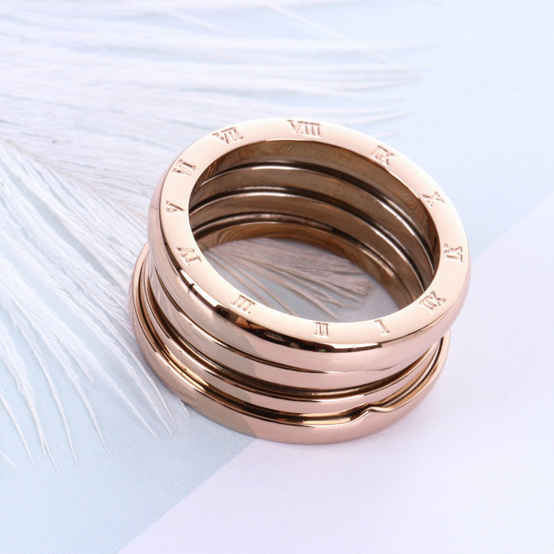 Titanium Steel Rose Gold Ring