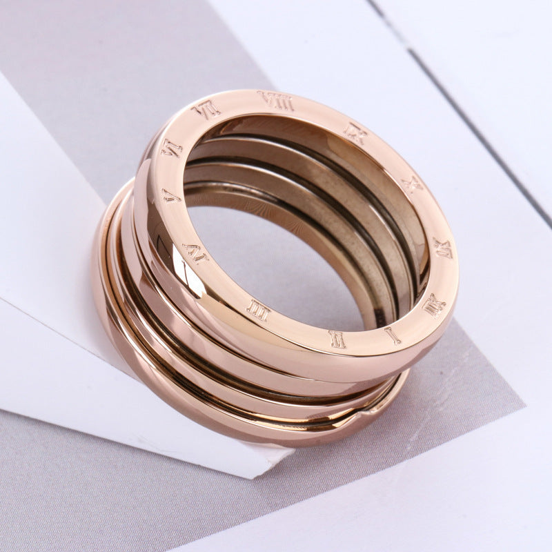 Titanium Steel Rose Gold Ring