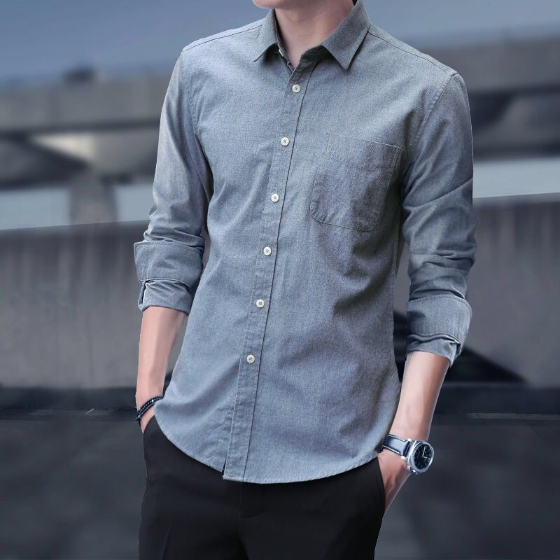 Slim Fit Casual Long Sleeve Shirts Business