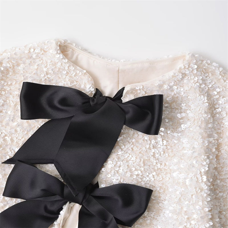 Bowknot Sequined Short Jacket