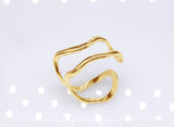 Adjustable Double Line Titanium Vintage Oil Pressure Stainless Steel Ring