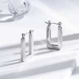 Titanium Steel Simple Geometric Stainless Steel Glossy Earrings