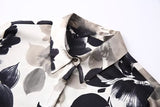 Fashionable floral printed satin shirt