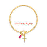 Moon Stone Love Knot Plated 18K Gold Bracelet