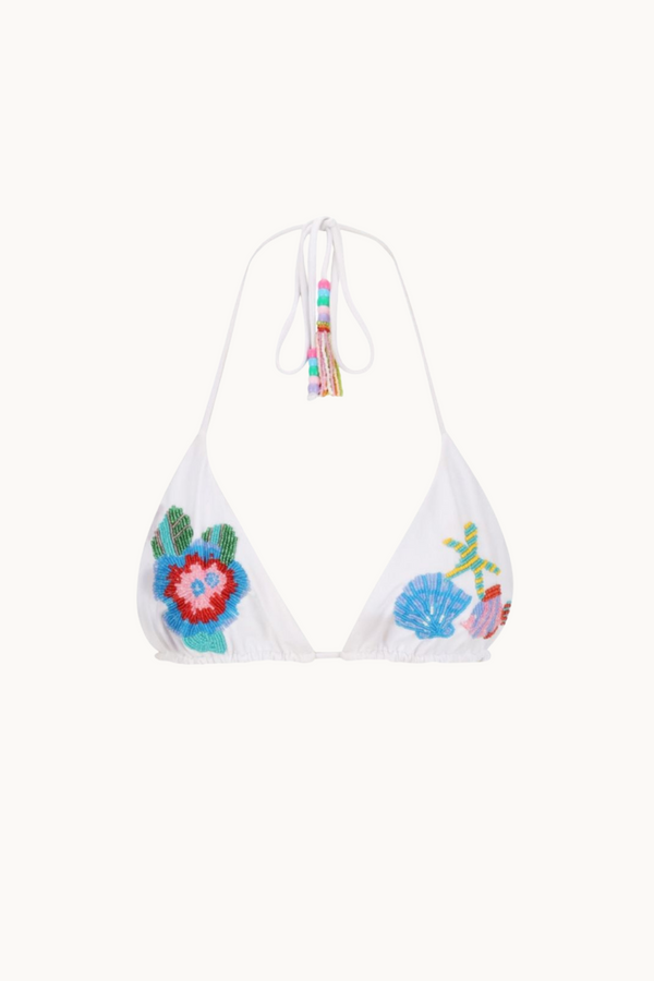 BEADED KINI TOP - HIBISCUS