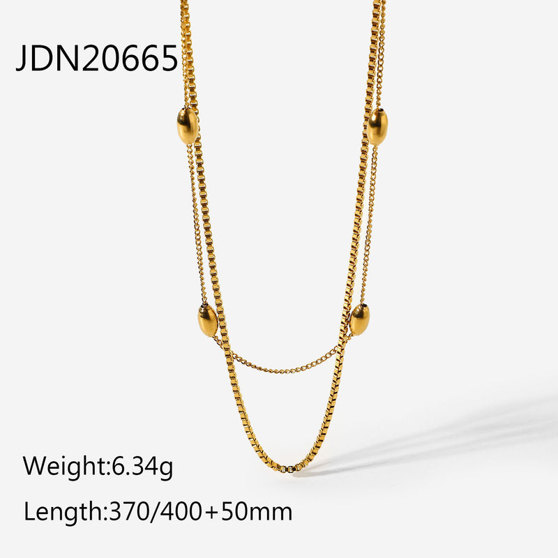 High Sense Gold Plated Stainless Steel Necklace Light Luxury