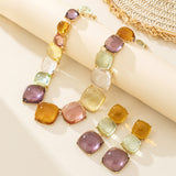 Geometric Candy Clavicle Necklace And Earrings