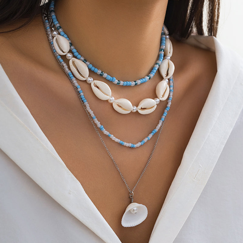 Beaded Beach Pearl Necklace