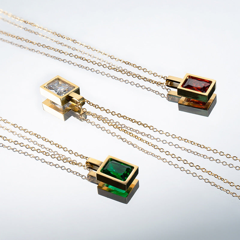 French Square Colour Zirconium Rock Candy Square Brick