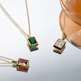 French Square Colour Zirconium Rock Candy Square Brick