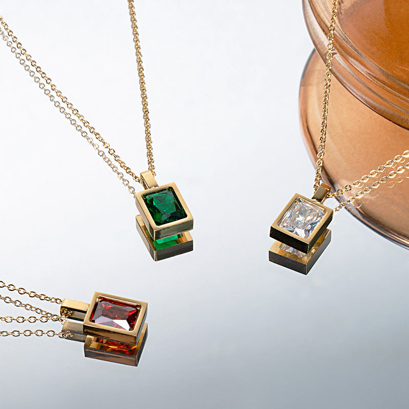 French Square Colour Zirconium Rock Candy Square Brick