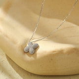 Stainless Steel Bubble Letter Initial Pendant Chunky